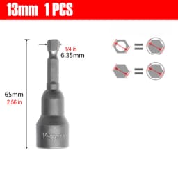 1/4 Hex Shank Magnetic Socket Wrench Bits 6-19mm Hex Nut Driver Sleeve for Electric Drill Screwdriver Impact Driver Repair Tools