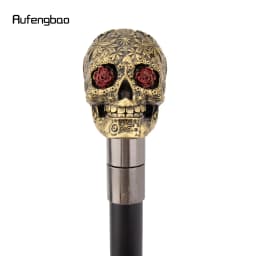 Yellow Resin Flower Skull Head Walking Cane Stick Cosplay, Steampunk Everyday Use with Deluxe Box 94cm Performance Stage Cane