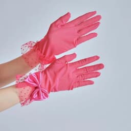 Women Sexy Mesh Thin Transparent Dot Bow Gloves Summer Sunscreen Drive Breathable Retro Opera Performance