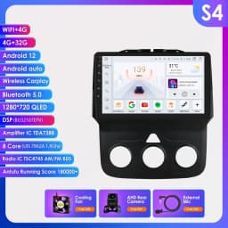 Hizpo 9inch Android Car Radio For Dodge Ram 1500 2500 3500 (2013-2018) Manual AC Stereo Head Unit Navigation Carplay Touchscreen