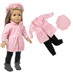 18 Inch Girl Doll Clothes Red Winter Coat Toys Doll Outfits Baby Girl Birthday Gifts