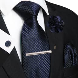Brown Yellow Plaid Ties For Men Luxury 8cm Silk Tie Pin Pocket Square Cufflinks Tie Clip Set Business Party Wedding Accessories