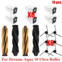 Acccessories Fit For (Dreame Aqua 10 Ultra Roller) Vacuum Parts Main Roller Brush Side Brush Cleaner Filter Dust Bag Roller Mops