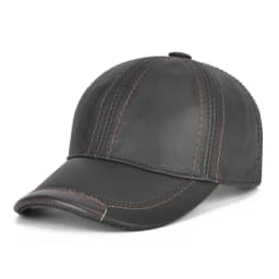 Men Real Cowhide Leather Earlap Caps Male Fall Winter 100% Real Cow Leather Hats New Casual Real Leather Outdoor Baseball Cap