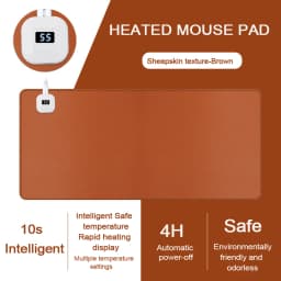 Electric Heat Mouse Pad Table Mat Display Temperature Heating Mouse Pad Keep Warm Hand For Office Computer Desk Keyboard Winter