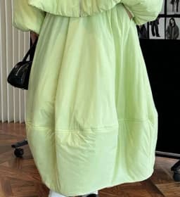 [LANMREM] Office Lady Thick Warm Cotton Skirt For Women Elastic High Waist A-lilne Mid-length Skirts 2025 Winter New 26C965