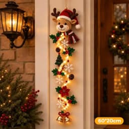 Christmas Magic Trail Wall Light-LED Glowing Christmas Scene Wall Decoration,Santa Sleigh Reindeer Hanging Decoration For Party