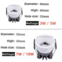 Dimmable Mini LED Downlight 3W/10W 110V/220V Anti-Glare LED Ceiling Lamp LED Spot for Bedroom Kitchen Wine Cabinet COB Recessed