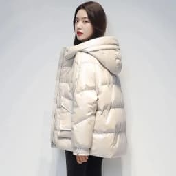Short Down cotton Jacket For women's Winter 2026 New Glossy Fashion Loose Thick Coat Female Casual Cotton Hooded Parka Jackets