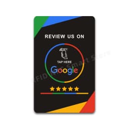 NFC Tag 13.56MHz Programmable Google Review Card NFC Station Table NFC Google Reviews Display Bending Card Standing Bracket