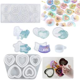 Double Layer Quicksand Pendant Crystal Epoxy Resin Mold Jewelry Keychain Silicone Mould DIY Casting Tools
