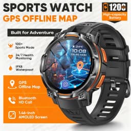 Men Military Built-in GPS Smart Watch Offline Map Navigation 1200mAh Battery Altimeter Compass Sports Watch For iOS Android 2026