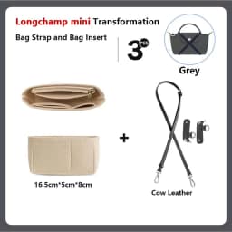Cow Leather Replacement Crossbody Bag Strap Fit for Longchamp 2025 Mocha Moka mini shoulder strap without punching modification