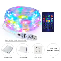 5M/10M/20M USB LED Copper Wire String Lights USB Dream Color Fairy Lights BT Colorful Home Christmas Tree Wedding Decor