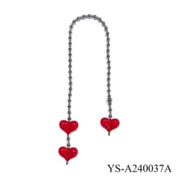 Red Love Y2k Keychain Beads Keychain Korean Bag Charms For Handbags Bag Pendant Handmade Beaded Keyring Vintage Bag Jewelry 2025