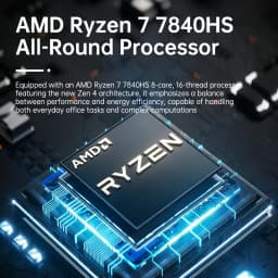 Portable Gaming Mini PC AMD Ryzen 7 7840HS Ryzen 5 6600U 24GB 16GB LPDDR5 USB4 Dual M.2 NVMe NUC Desktop Computer Windows 11