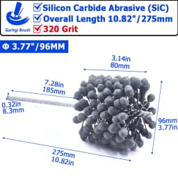 320Grit Cylinder Hone Ball Brush Tool Silicon Carbide Metal Engine Valve Guides Deburring Carbon Removal Crosshatching Polishing