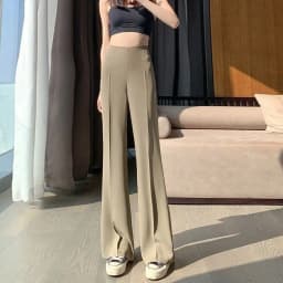 Sexy Trousers Woman Solid High Waist Tailoring Womens Pants Zipper Office Work Clothing Khaki Classic Vintage Casual Cotton Hot