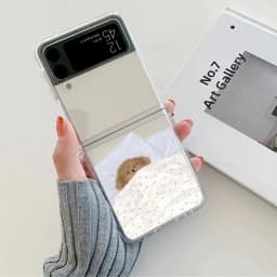 Cute Dog Cat Couple Clear Phone Case for Samsung Galaxy ZFlip 6 Z Flip 8 4 3 5 Hard Transparent Cover for Samsung ZFlip7 Shell