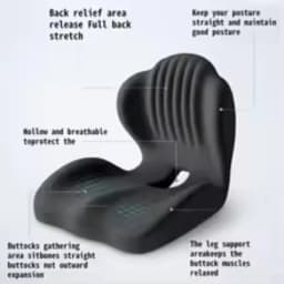 Memory Foam Lumbar Support Cushion - Ergonomic Back Pain Relief for Office Chair & Car Seat, Long Sitting Comfort