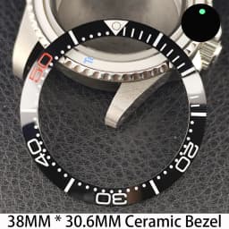 Sloping 38mm * 30.6mm Ceramic/Aluminum Bezel GMT and Diving Watch Insert Fits for 40mm Men's Watch Case Bezel Replacement Insert