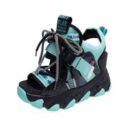 Comemore Leisure Lady Platform Chunky Sandals Mixed Color Shoes Sports Wedge White Sandals Women High Heel Beach Casual Shoes 39