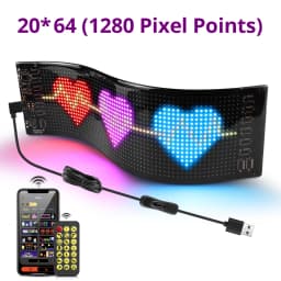 16x96 LEDs Matrix Pixel Panel,Scrolling Bright Advertising LED Signs Lights,USB Flexible 5V LED Car Sign Bluetooth App Control