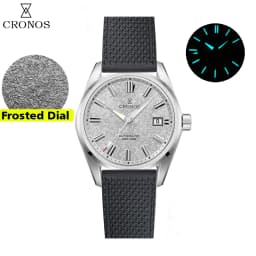 Cronos Men Watch 39mm Automatic Wristwatches White Dial Solid Links Sapphire 10 ATM L6037M