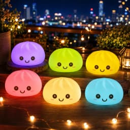 2027 New Dumpling Night Lights Glowing Dumplings Desktop Ornament Cute Glowing Dumpling Steamer Box Kawaii Dumpling Lights Gifts