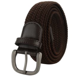 Drizzte Plus Size 100-190cm 190cm 63'' 67'' 71'' Long Black Braided Elastic Stretch Belt Mens Metal Buckle for Big and Tall Man