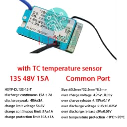 10S 36V 13S 48V 15A 20A Li-ion Lithium Ion Battery Protection Board Common Split Port BMS Temperature Sensor Heat Sink Separated