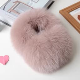 Winter Natural Real Fox Fur Earmuffs Plush Warm Decorate Women Cute Solid Ear Warmer Headphones Neck Warm Bib Scarf