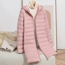 Schinteon Women's Lightweight 90% White Duck down Long Jacket with Hood Casual Autumn Winter High Qaulity Outwear Coat 2026 New