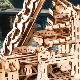 Ury 3D Wooden Puzzle Electric Track Device Marble Run Set Counter Current Compass Model Science Ball Maze Assembly Gift