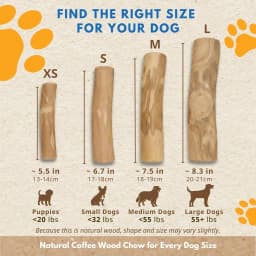 Coffee Wood Dog Chew Stick - Coffee Wood Stick for Your Pets - Non Toxic Safe Puppy Chew Toy for Teething & Gifts for Dogs