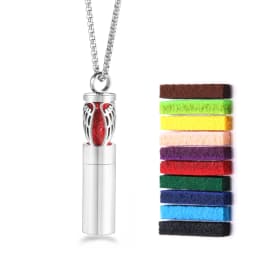 Cylindrical Aromatherapy Essential Oil Diffuser Necklace Storage Bottle Stainless Steel Pendant Fashion Perfume Lockets Jewelry