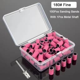 100Pcs Sanding Bands With 1Pcs Metal Shaft Set Nail Drill Bits For Remove Nail Polish Gel Dead Skin Calluses Cutter Drill Bit