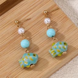 Cute Octopus Earrings Creative Glass Octopus Long Drop Earrings Unqiue Marine Series Design Earrings Wholesale Custom Packaging