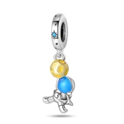 Boutique Unique 925 Sterling Silver Stars & Moon Dream Catcher Dreamy Blue Dangle Charm Fit Original Bracelet Fashion Jewelry