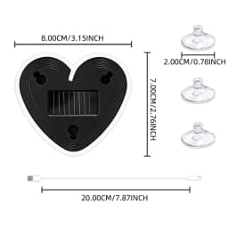 1PCS USB Solar Powered Heartshaped Symphony Colorful Led Ambient Light Bedroom Night light Front Rear Windowsheid Decoration