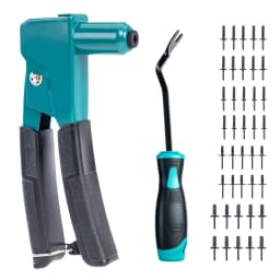 LIBRATON Plastic Rivet Gun Kit with Fastener Remover, Hand Riveter with 90-Degree Angle, 40 Nylon Rivets for Automotive Repair