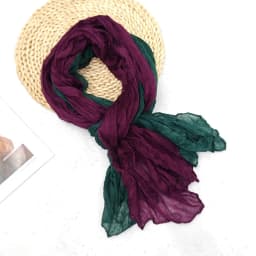 Fashionable Trend Gradient Blue Fold Shawl Soft Retro Pleated Long Scarf Sunscreen Scarf Spring Summer