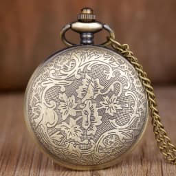 Unique Retro Bronze Steampunk Hollow Gear Design Quartz Pocket Watch with Necklace Chain Leisure Pendant Gift Men's Clock