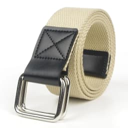 UNISEX Trend Double Loop Buckle Belt Canvas with Cargo Outdoor Sports Jeans Suit Pants Nylon Solid Belts for Men and Women