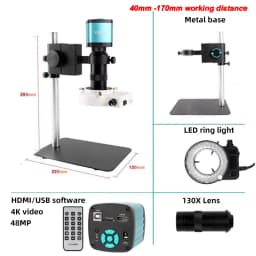 Yizhan 2K/4K HD Digital Microscope For Soldering HDMI USB VGA Camera 215X 180X 150X 130X Zoom Lens IMX415 IMX327 IMX678 Sensor