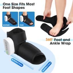 Foot Massager with Heat 3 Modes 4 Levels, Cordless Air Compression Foot and Ankle Massager 3000mAh USB for Home Office Relax