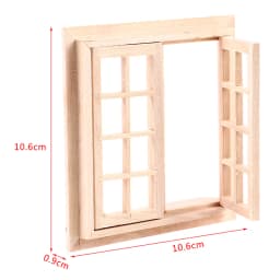 1/12 Dollhouse Miniature Blank Wood Window Frame Doll House Accessories Pretend Play Toy For Doll House Furniture Miniatures