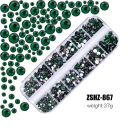 Nail Art Rhinestones Kit 2400pcs Nail Gems Ab Flatback Rhinestones Gems Stones with Storage Organizer for Design Bright Holiday