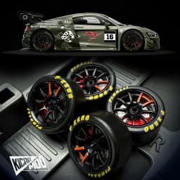 Kicarmod 1/64 Resin "Dove" Center Lock Racing Model Wheels 10.8mm with Rubber Tires & Dynamic Bearings for MINIGT 911 R8
