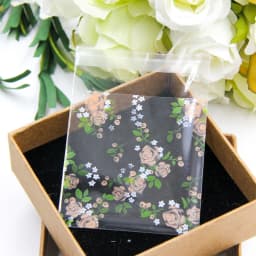 2Size 100PCS Heart/Flower Candy &Cookie Plastic Bags Self-Adhesive DIY Biscuits Snack Package Birthday Decor Baking Supplies